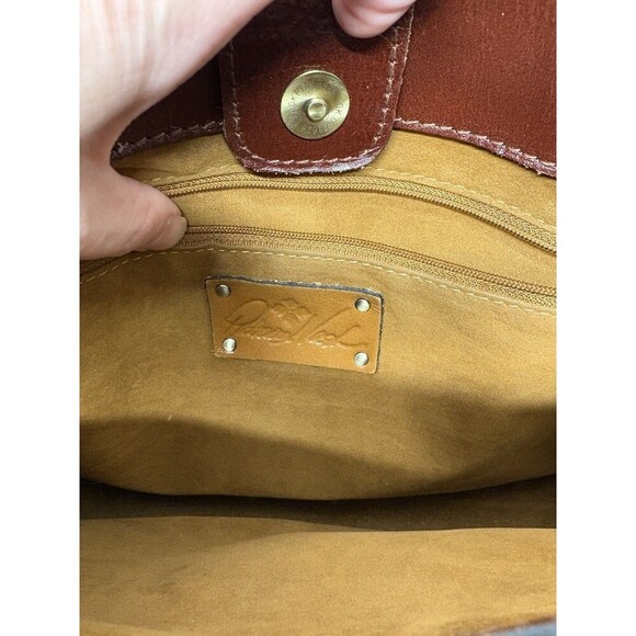 Patricia Nash Leather Primrose Satchel British Tan Tooled Bag *note* - Picture 8 of 11